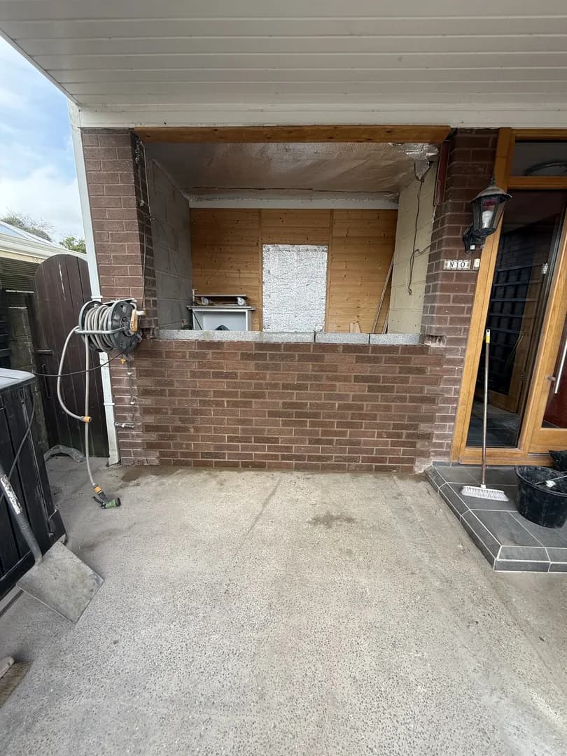 Garage conversion brickwork in Pencoed